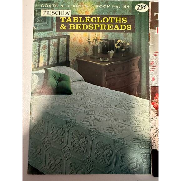 Lot of 3 Vintage Tablecloth and Bed Spreader to Knit and Crochet - Picture 4 of 6